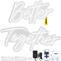 Mophorn - vevor led Enseigne au Neon Signe Neon Mural Better Together 61x25 cm&43x23 cm, Signes Lumineux Acrylique Neon Telecommande Faible