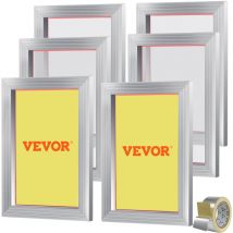 Mophorn - vevor Lot de 6 Cadres de Serigraphie Kit de Serigraphie Cadre en Aluminium 25,4x35,6 cm avec Maille 110 en Polyester Reutilisable Nettoyage