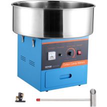 VEVOR Machine a barbe a papa electrique, 1000W appareil a barbe a papa commercial avec bol en acier inox, cuillere a sucre et tiroir, parfait pour