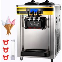 Mophorn - Commercial Ice Cream Maker, 22-30L/H, 2350W, Countertop Soft Serve Machine, 2x6L Hopper, 2L Cylinder, lcd Panel, Puffing Shortage Alarm,