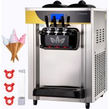 Mophorn - Commercial Ice Cream Maker 22-30L/H 2200W Soft Serve Machine 2x6L Hopper 2L Cylinder lcd Panel, Frozen Yogurt Maker for Restaurant Snack