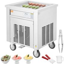 Mophorn - vevor Machine a Glace Roulee 50x50x3,5 cm, Plancha a Glace Roulee Commerciale en Inox Alimentaire, Machine a Rouler la Glace avec