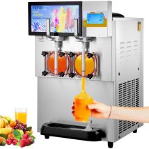 Mophorn - vevor Machine a Granites Commerciale 2x8L Machine a Granitas en Inox Alimentaire Machine a Slushie Refrigeration Rapide Panneau Intelligent
