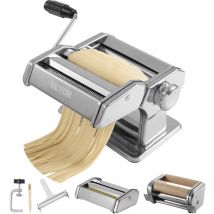 Mophorn - vevor Machine a Pates Manuelle Acier Inox Machine a Pates Fraiches Italiennes 9 Epaisseurs 0,3-3 mm Largeur 1,5/6,6 mm 3/45 mm Manivelle