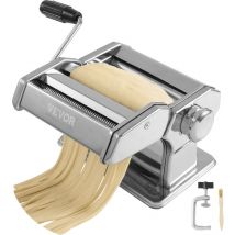 Mophorn - vevor Machine a Pates Manuelle Acier Inox Machine a Pates Fraiches Italiennes 9 Epaisseurs 0,3-3 mm Largeur 1,5/6,6 mm Brosse et Manivelle