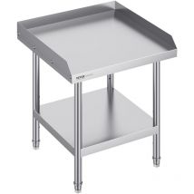 Vevor - Mesa de Trabajo de Acero Inoxidable Mesa de Trabajo Comercial para Preparación de Alimentos Protector contra Salpicaduras de 3 Lados 610 x