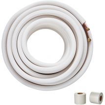 Mophorn - vevor 50FT Mini Split Line Set, tubi in rame diametro esterno 1/4' e 3/8' e isolamento a triplo strato, per aria condizionata, refrigerante