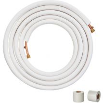 Mophorn - vevor 25FT Mini Split Line Set, tubi in rame con diametro esterno da 3/8' e 5/8' e isolamento a triplo strato, refrigerante o pompa di
