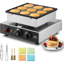 Mini-Pfannkuchenmaker kommerzielle Dutch mini Pfannkuchen Maschine, 9 Stk., 76 mm Durchmesser, Dorayaki-Backmaschine, 850 w, Temperatur- und