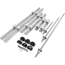 Miniature Rail Lineaire Guide SBR20, Rail Lineaire+3 Vis a Billes RM1605-350/650/1050 mm, Rails Lineaires SBR20 Kit pour le Routeur CNC/Rectifieuse