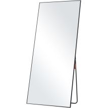 Miroir pleine longueur, 1800x785 mm, grand miroir de sol rectangulaire suspendre incliner verre trempe avec support, cadre alliage dealuminium,