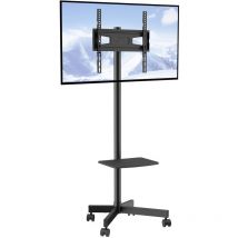 Vevor - Mobile tv Stand, Mobile tv Cart for 23 to 60 inch TVs, Height Adjustable Portable tv Stand with Wheels, with a Tray for Audio-Visual Devices,