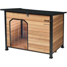 Mophorn - vevor Niche deexterieur pour chien, niche isolee etanche deexterieur avec sol sureleve, niche en bois anti-morsure, avec cadre exterieur en