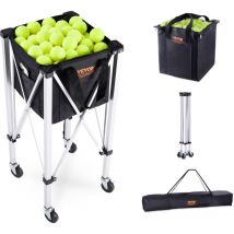 Vevor - Panier a balle de tennis pliable, capacite 150 balles, chariot alliage dealuminium avec roulettes, sac amovible, sac de transport, chariot