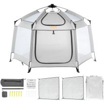Mophorn - vevor Parc pour bebe avec auvent 152x152 cm parc portable interieur/exterieur pour bebes et tout-petits, leger et pliable, cour de jeu