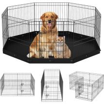 VEVOR Parc pour Chien 61 cm Enclos Lapin Chat Chiot avec Tapis Cloture pour Animaux de Compagnie de Petite et Moyenne Taille 8 Panneaux Grillages