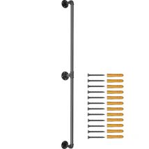 Vevor - Mophorn Pasamanos de tubo de acero al carbono de 5 pies, capacidad de 440 libras, grado industrial, montaje en pared, esquinas redondeadas,