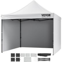 Vevor Pavillon 304,8x304,8x320cm Gartenzelt 500d Pu-silber-gewebe Faltpavillon Höhenverstellbar Inkl. Aufbewahrungstasche Partyzelt 6-8 Personen Pop 