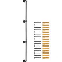 Vevor - Mophorn 11FT Pipe Stair Handrail, 440LBS Capacity Carbon Steel, Industrial Wall-Mount Support, Round Corner for Indoor & Outdoor Use