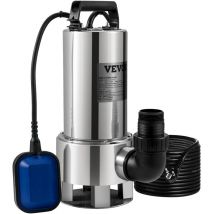 Vevor - Pompe de Relevage Eaux Chargees 1300 w Pompe d'Evacuation pour Eaux Chargees, 333,3 L/min Pompe Immergee Vide Piscine Cave Fosse Septique