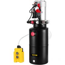 VEVOR Pompe Hydraulique Remorque Reservoir en Acier, Pompe Hydraulique a Double Effet Cylindre Puissant 12 V, Pompe Hydraulique avec Reservoir de 8 L