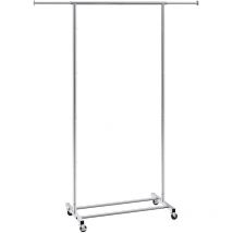 Mophorn - vevor Portant a Vetements Mobile Porte-Manteau avec Roulettes et Etageres a Chaussures 1 Tringle Extensible 78-138 cm Penderie a Vetements