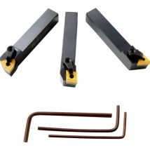 Mophorn - vevor Porte-outils de Tournage Indexables, 3PCS Porte-outils de Tour a Metaux cnc 16 mm avec Inserts en Carbure Revetus deEtain, Boite de
