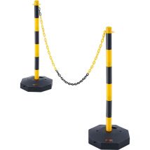 Mophorn - vevor Poteau de Signalisation 2PCs Poteau de Delimitation sur Socle Remplissable Hauteur Reglable Cone de Signalisation Longue Chaine 2,4m