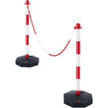 Mophorn - vevor Poteau de Signalisation 2PCs Poteau de Delimitation sur Socle Remplissable Hauteur Reglable Cone de Signalisation Longue Chaine 2,4 m