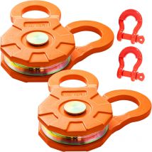 Mophorn - vevor Poulie de Mouflage Poulie de Deviation Treuil 2 Blocs Capacite de Charge 11 t, Poulie de Levage Guides de Cables Integres Corde