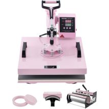 Vevor - Presse a Chaud 5-en-1 Plateau 38x38 cm, Machine de Sublimation Textile avec Presse a Tasses de 89 cL, Pivotant a 360°, Controle Numerique