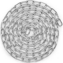 Proof Coil Chain, 3/16' x 10', 1100 lbs Safe Working Load, Zinc Plated Proof Tested Coil Chain with Two Quick Links, Galvanized Carbon Steel Link