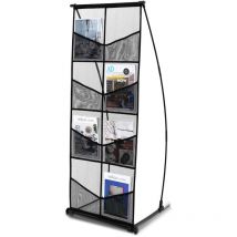 Vevor - Prospektständer Bodenprospektständer 4-stöckig 8 Fächer, Netz-Literaturstände Zeitungskatalogständer, Broschürenständer mit Tragetasche für