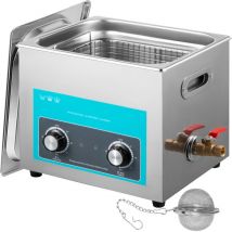 10L Pulitore ad ultrasuoni per gioielli con timer di riscaldamento Controllo manopola per gioielli Occhiali Anelli Protesi Strumenti musicali