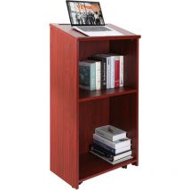Mophorn - vevor Pupitre de Conference 60 x 36 x 120 cm Podium de Presentation en Bois mdf Plan Incline avec Etagere de Stockage et 4 Roulettes Lutrin