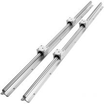 Vevor Rail de Guidage Lineaire SBR20 800 mm 2PCS Rails Lineaires 800 mm 4PCS Blocs Roulement SBR20UU Kit Glissieres a Roulement Lineaire pour