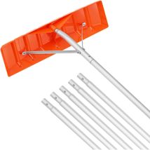 Rateau a Neige de Toit 63,5 cm Outil de Deneigement 644,5 cm Grattoir abs Plastique Poteau Alliage Aluminium avec Poignee Antiderapante Rateau