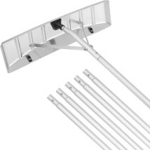 Rateau a Neige de Toit 63,5 cm Outil de Deneigement en Aluminium Portee 644,5 cm avec Roues de Protection du Toit Poignee Antiderapante Rateau
