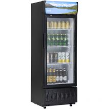VEVOR Refrigerateur a Boissons Commercial 195 L Frigo Vitrine Temperature 0-10 °C Armoire a Boisson Refrigeree avec 3 Etageres Reglables et Caisson
