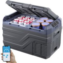Refrigerateur Portable a Compression 25 l, Mini Frigo de Voiture 12/24 v cc et 100-240 v ca, Glaciere a Double Zone, -20 °c a 20 °c Temperature