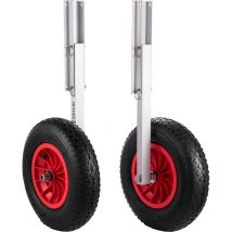 Roue de Halage 1 Paire Charge 136 kg Roue de Mise a lEau 381 mm Roues de Transport pour Bateau Bras en Alliage deAluminium 4 Goupilles a Degagement