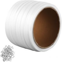 Rouleau de cerclage en sangle tissee pour emballage, 200 m x 12,7 mm x 0,8 mm, bobine de cerclage robuste pour palettes, haute resistance 400 kg,