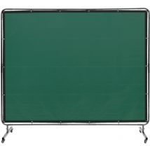 VEVOR Schweißvorhang 1,8 x 2,4m Schweißschutzvorhang aus Flammhemmendem Vinyl Schweißschutzwand mit 4 Schwenkrädern und einem 6-stufigen UV-Schutz