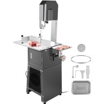 Scie a os de boucher electrique commerciale, scie a ruban pour os 850 w, scie electrique pour viande et os congeles, table 485 x 380 mm, epaisseur de