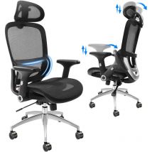 Mophorn - vevor Sedia da Ufficio Ergonomica con Supporto Lombare Poggiatesta Braccioli Regolabili, Sedia con Rotelle Carico Max. 130kg da Ufficio