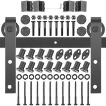 Vevor - Sliding Barn Door Hardware Kit, 14FT Barn Door Kit, 330LBS Load-Bearing Double Barn Door Hardware Kit, Carbon Steel Barn Door Track, Darn