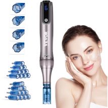 Vevor - Stylo de Microneedling Visage M8S, Stylo Derma Electrique avec 20 Aiguilles Anti-reflux, Appareil de Beaute Professionnel a 6 Vitesses