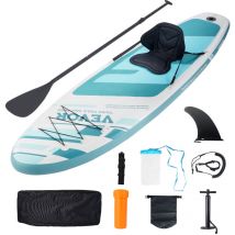 Mophorn - vevor Tabla de Paddle Surf Inflable, 3048 x 838,2 x 152,4 mm Tabla de Paddle sup de pvc con Asiento de Kayak extraíble, Accesorios para