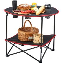 Vevor - Table de Camping 72x72x61 cm Charge 25 kg Table Exterieur Pliante Portable Legere 2,3 kg Plateau en Tissu Oxford 600D Cadre en Acier avec Sac