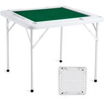 Mophorn - vevor Table de Mahjong Pliable pour 4 Joueurs, Table de Jeu de Cartes, avec Plateau Vert Resistant a lUsure, Table de Dominos avec 4